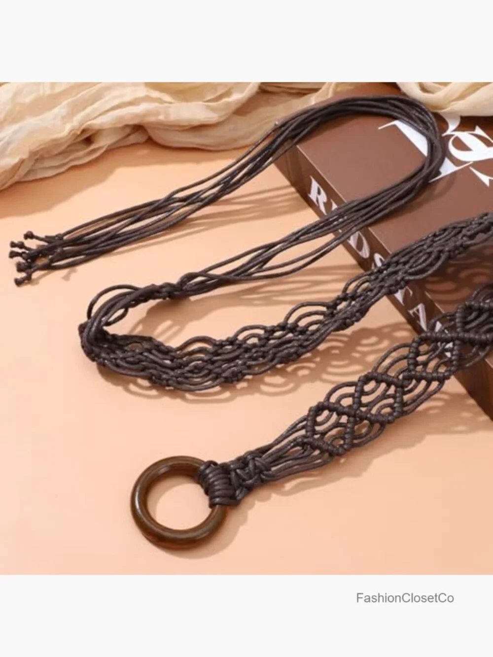 Boho Woven Braided Belt - Tassel Rope Waist Belt for Dresses